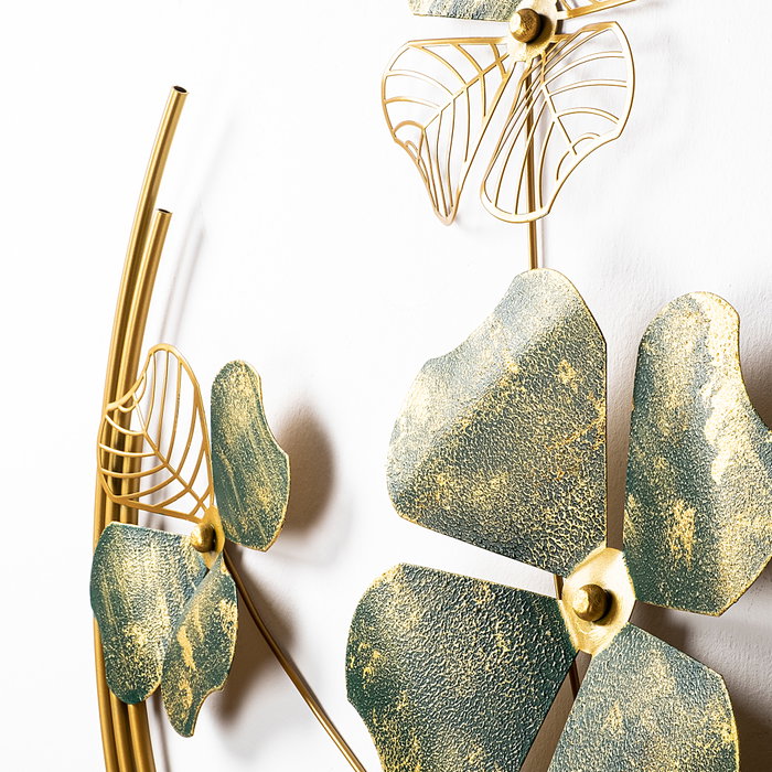 Wallity Shihezi Escultura de Pared Verde y Dorado